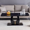 CENGHU Modern Luxury Imitation Marble Rectangular Dining Table, Tea Table, Coffee Table with Stainless Steel Decorative Strips for Dining Room - 2 of 4