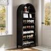 71in Tall Arched Bookcase, Modern Farmhouse 7 Tiers Arch Bookshelf Open Storage Book Shelf with Adjustable Shelves - 4 of 4