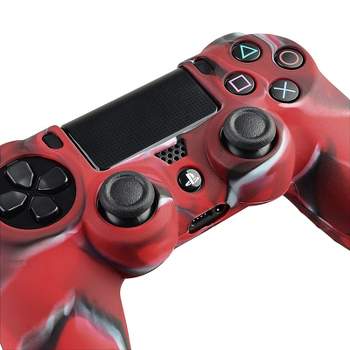 INSTEN Silicone Skin Case compatible with Sony PlayStation 4 Controller, Camouflage Navy Red