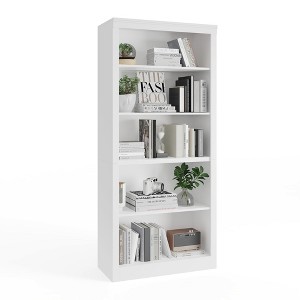 71" Tall White Bookcase ¨C 5-Tier Modern Wooden Bookshelf for Bedroom, Living Room & Office - 1 of 4