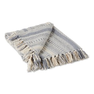 Design Imports Gray Braided Stripe Throw - 1 of 4