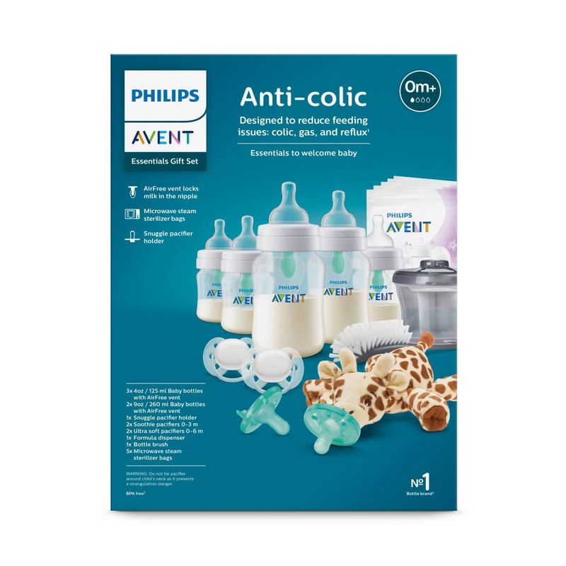 Philips Avent Anti-Colic Baby Bottle with AirFree Vent Essentials Gift Set - 19pc, 3 of 16