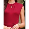 INSPIRE CHIC Women's Sleeveless Pleated Crew Neck Keyhole Tie Waist Summer A-Line Midi Dresses - 4 of 4
