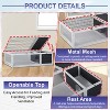 BestMassage Tortoise Habitat Wooden Tortoise House Removable Tray for Small Medium Animals, Gray - 3 of 4