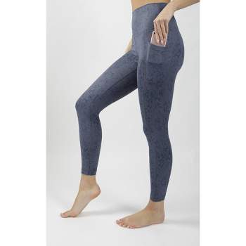 Yogalicious - Women's Watercolor Elastic Free High Waist Ankle Legging -  Aqua - Medium : Target
