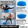 CanDo Inflatable Wobble Ball Balance Dome for Stability, Strengthening, Balancing Training, Vestibular Activities, Exercising and Active Seating, Blue - 3 of 4
