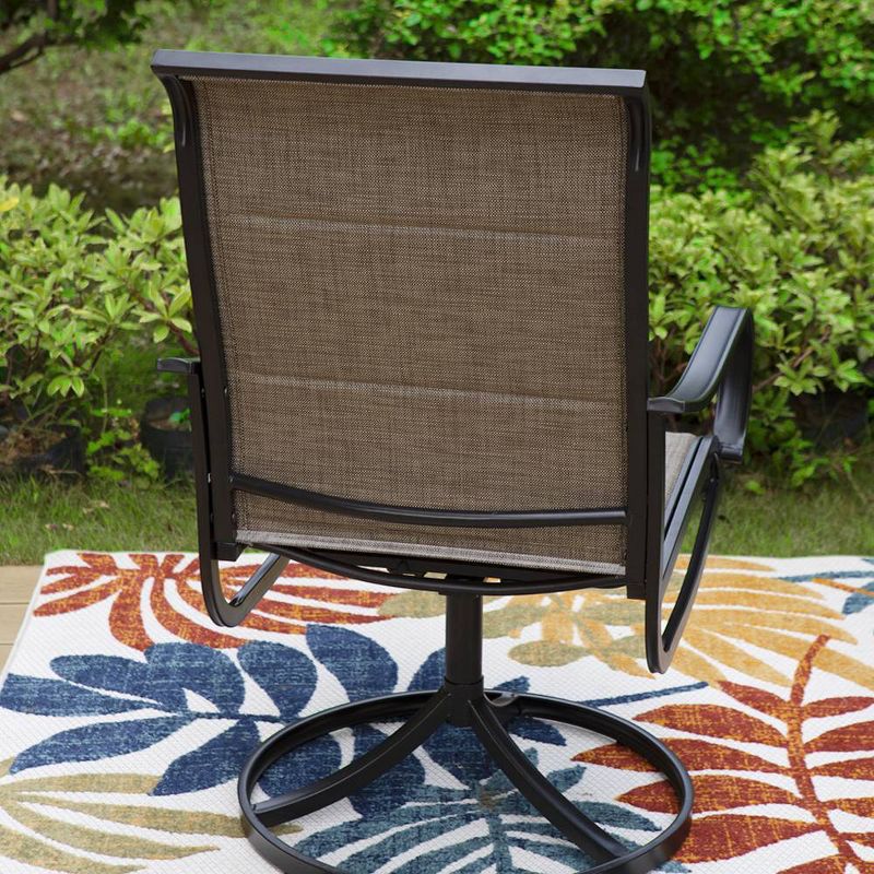 2pk Steel 360 Swivel Patio Padded Arm Chairs - Captiva Designs, 5 of 10