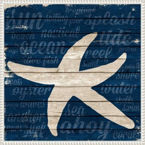22"x22" Coastal Wonder II Starfish by Gina Ritter Framed Canvas Wall Art Print White - Amanti Art: Beach Theme, Ocean Decor, Cerulean Boards - 1 of 4