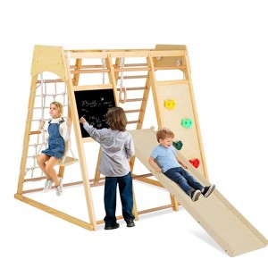 Kinder King Toddler Climbing Toy Indoor, Wood Kids Climber Slide Playset, Outdoor Jungle Gym - 1 of 4