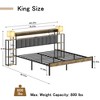 LOVMOR Full Queen King Size Platform Bed Frame with LED Lights, Charging Station, No Box Spring Needed, Easy Assemble - 3 of 4
