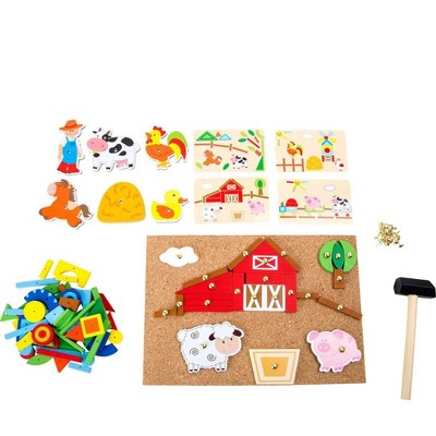 Small Foot Wooden Toys Hammer Arts And Crafts Farm Playset
