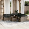 vidaXL 10 Piece Patio Sofa Set with Cushions Gray Poly Rattan - 2 of 4