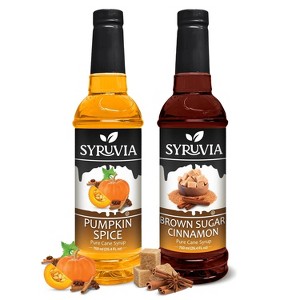 Syruvia Variety Pack - Pumpkin Spice & Brown Sugar Cinnamon Syrup 25.4 Fl oz (2-Pack) - 1 of 4