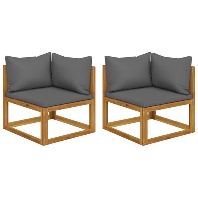 vidaXL Sectional Corner Sofa 2 pcs, Corner Chair with Cushions, Modular Seat, Single Sofa Chair for Indoor and Outdoor