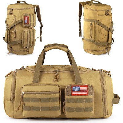 50L Large 3-in-1 Tactical Gym Duffle Bag for Men & Women, Water-Resistant Travel Backpack with Shoe Compartment