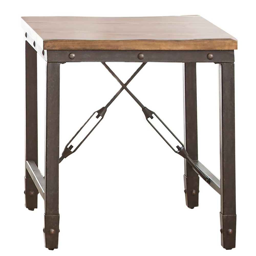 Photos - Coffee Table Ashford End Table Antique Honey - Steve Silver Co.: Industrial Style, Pine