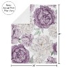 Sweet Jojo Designs Girl Baby Security Blanket Peony Floral Garden Purple and Ivory - 4 of 4