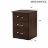 Kumasinova Wood Nightstand with 3 Drawers,End Tables with Metal Handle,Side Table for Bedroom,Living Room - 3 of 4