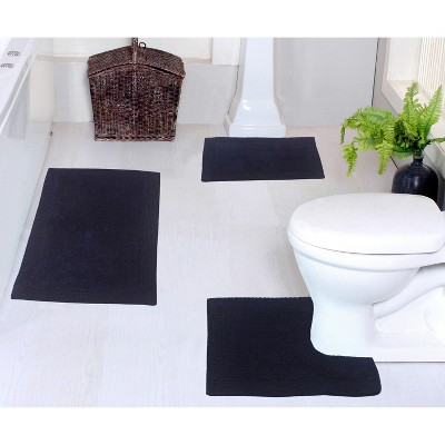 Home Weavers Luxury Collection 100% Cotton Tufted Bathroom Rug Set, Non-Slip Latex Bath Rug Set