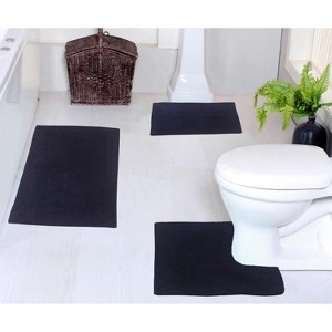 Home Weavers Luxury Collection 100% Cotton Tufted Bathroom Rug Set, Non-Slip Latex Bath Rug Set - 1 of 4