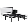 ALEXOUN Metal Platform Bed with Two-Tier Storage Shelves and Wooden Storage Cabinet,Easy Assembly,for Bedrooms, Apartments - 4 of 4