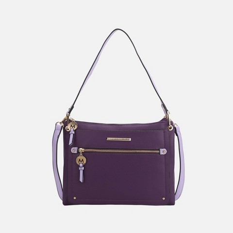 MKF Collection Shoulder Bag Vegan Leather Top Handle Removable Crossbody Strap, Aliyah | MKF Collection by Mia K - Purple Lavender