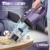 MAMNV Portable 6000Pa Cordless Handheld Vacuum, Vacuum Cleaner for Car Interior Cleaning, Rechargeable, Purple - 2 of 4