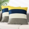 Unique Bargains Home Bedroom Indoor Outdoor Contrast Color Striped Velvet Throw Pillow Covers 2 Pcs - 2 of 4