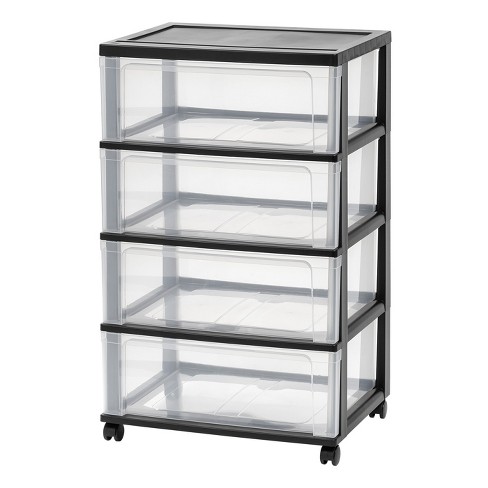 IRIS USA 6 Drawers Scrapbook Plastic Storage Cart with Organizer