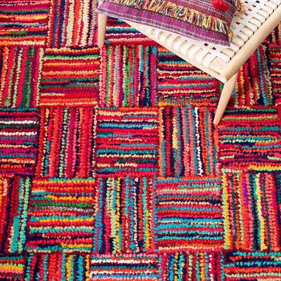 Hand-Tufted Multicolor Cotton Rectangular Area Rug