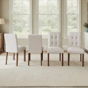 Grungis Polyester Armless Kitchen Chair Set of 2,Upholstered Dining Chairs with Tufted Back for Dining Room,Kitchen - 1 of 4
