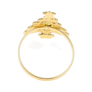 Unique Bargains Napkin Holder Rings Stainless Steel Green Gold Tone 1 Pc - 1 of 3