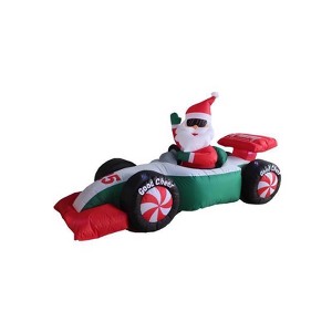 A Holiday Company - LED - Santa with Race Car - Inflatable - Clear - 4 ft. - Case of 4 - 1 of 1