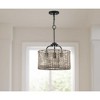 Progress Lighting Lavelle 3-Light Semi-Flush Mount Ceiling Light, Matte Black, Natural Rattan Shade - 4 of 4