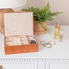 Household Essentials Vegan Leather 2-Layer Jewelry Organizer Box with Clasp Closure Caramel: Rectangle Decorative Storage - image 2 of 4