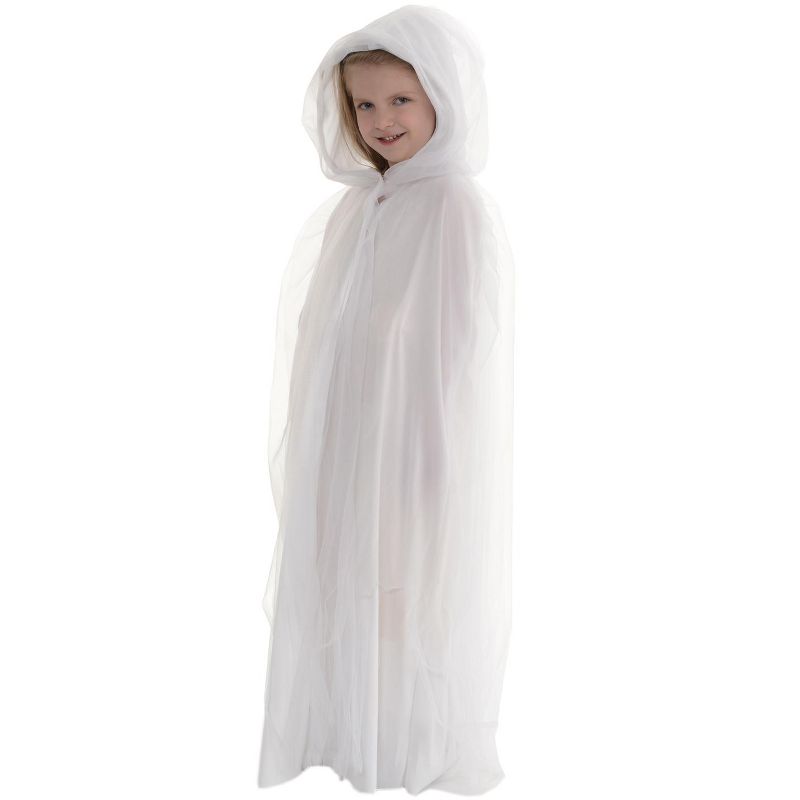 Underwraps Costumes Child Tulle Ghost Cape (White), 1 of 2