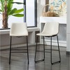 PU Leather Vintage Barstools with Iron Frame, Set of 2 for Kitchen, Dining Room, or Home Bar - 2 of 4