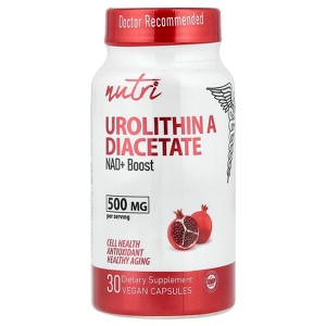 Nutri Urolithin A Diacetate, 500 mg, 30 Vegan Capsules (250 mg per Capsule) - 1 of 4