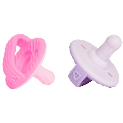 Munchkin 2pk Sili-Soothe & Teethe Silicone Pacifier Teether - Pink/Purple