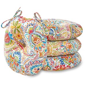 Kensington Garden 4pc 15"x15" Outdoor Bistro Chair Cushions - 1 of 4