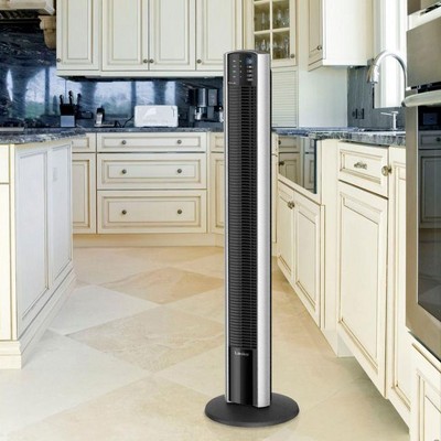 Lasko 48 Inch Silver Oscillating Tower Fan with Remote