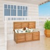 WELLFOR 47gal Outdoor Acacia Wood Storage Bench and Deck Box - 3 of 4