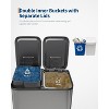 Stainless Steel Dual Trash Can with Lid, Step-on Recycling Garbage Cans with Inner Buckets, for Kitchen, Bathroom - 4 of 4