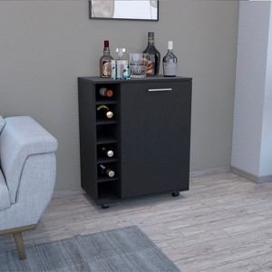 Depot E-Shop Tilden Bar Cart 32.3" H, Sleek Mobile Cocktail Station with Built-in Bottle Storage - 1 of 4