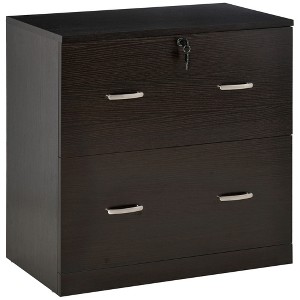 Vinsetto 2-Drawer File Cabinet with Lock and Keys, Vertical Storage Filing Cabinet with Hanging Bar for Letter Size, Home Office, Espresso - 1 of 1