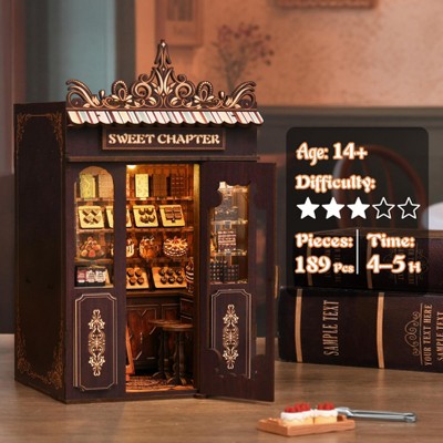Детские куклы Etokfoks DIY 3D Wooden Book Nook Kit 1 Piece Miniature Tiny House Bookshelf Decor for Adults Teens Beginners Book Lovers Gift — фото 3