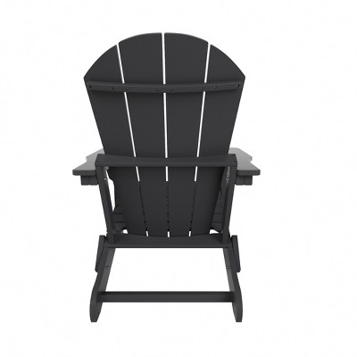 Gray HDPE Outdoor Folding Adirondack Chair with Wide Armrests