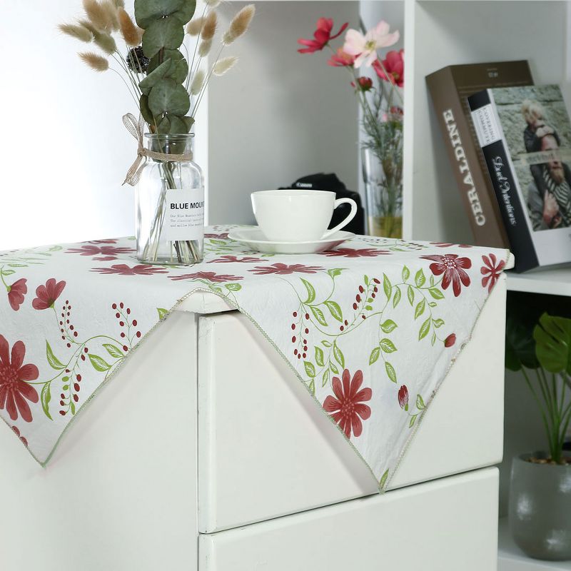 PiccoCasa Vinyl Water Oil Resistant Plaid Flower Printed for Table Kitchen Tablecloths, 2 of 5