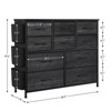 Bedroom Dresser, 10 Drawer Dresser and Chest of Drawers with Fabric Pockets, Side Pockets and Steel Frame, Tall Dresser for Hallway, Living Room - 3 of 4