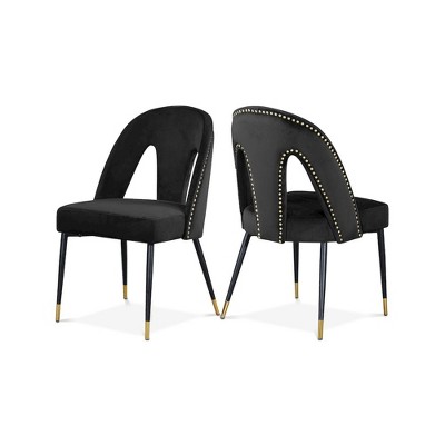 Meridian Furniture,Akoya Velvet Dining Chair, Set of 2